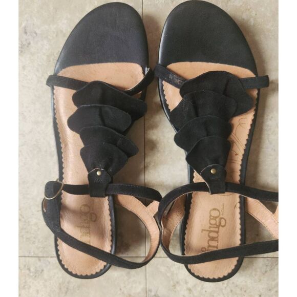 Indigo by Clarks leather suede flat sandals - Picture 1 of 10